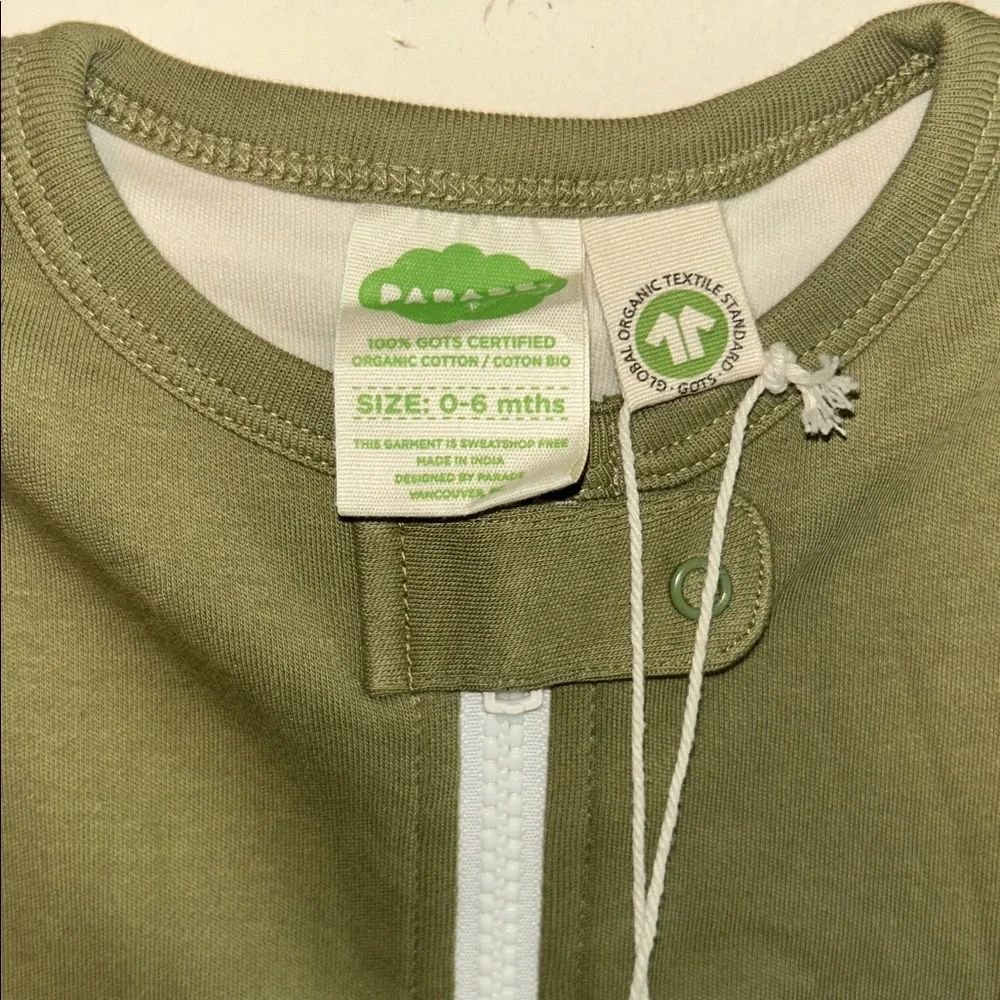 Parade Baby Organic Sleep Sack - Olive - NWT - 0-6 Months
